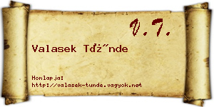 Valasek Tünde névjegykártya