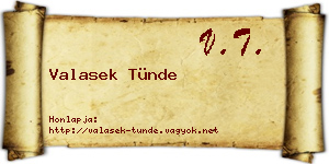 Valasek Tünde névjegykártya